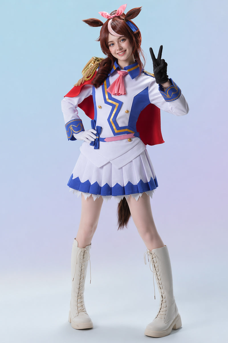 Uma musume: Pretty Derby Tokai Teio Full Competition Cosplay Costume Outfit Set - Halloweez