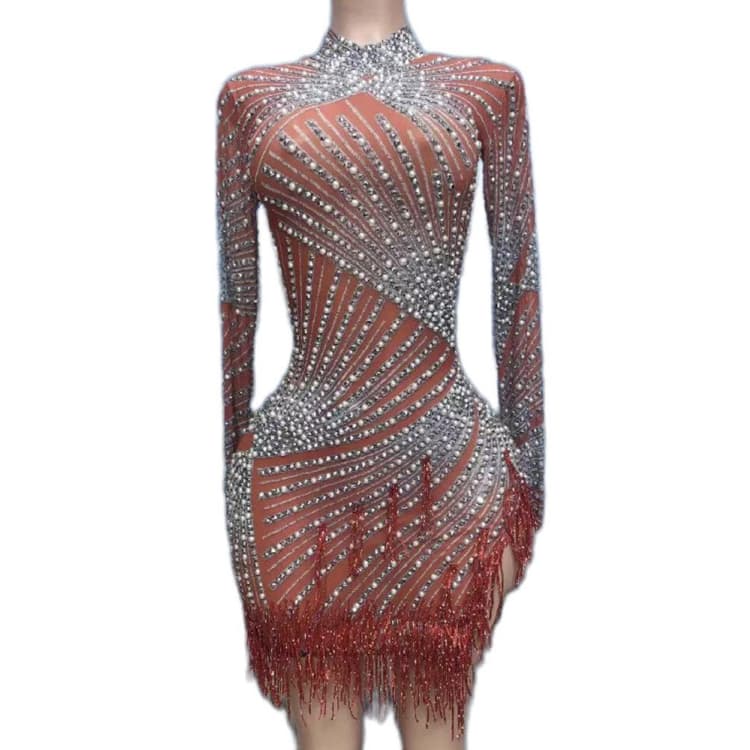Mesh Shiny Crystal Mother of the Bride Dress Wedding Party Evening Gown Blue Cosplay Costume - Halloweez