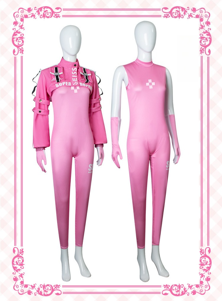 Alice Cosplay Goddess of Victory: NIKKE Pink Jumpsuit Bodysuit Full Set - Halloweez