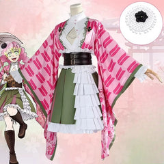 Demon Slayer Kanroji Mitsuri 5th Anniversary Festival Cosplay Costume, Anime Kimetsu no Yaiba Second Stage Cosplay Outfit for Women