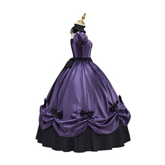 Victorian Dark Purple Skirt with Bow Cosplay Costume - Anime, Game, or Movie Outfit?