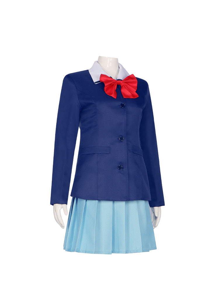 Slam Dunk Akagi Haruko Cosplay Costume School Uniform JK Outfit with Pleated Skirt - Halloweez