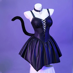 Catwoman Cosplay Dress, Custom Cat Maid Outfit for Halloween & Comic Con