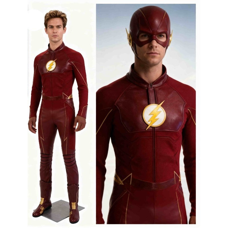 The Flash Season 2 Barry Allen Full Cosplay Costume Suit with Embroidered Logo