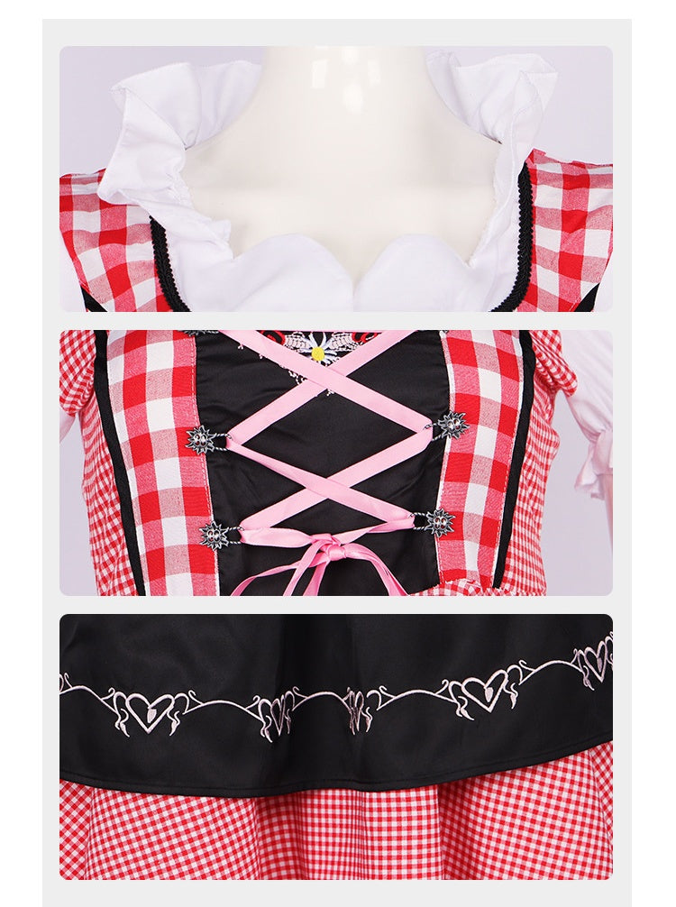 Munich Oktoberfest Maid Outfit Cosplay Costume Bavarian Ethnic Dress Beer Festival Clothing - Halloweez