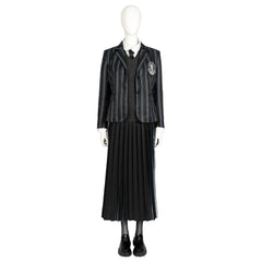 Conjunto de uniforme escolar de 5 piezas para niñas inspirado en Los Addams de Halloween Wednesday para Halloween y fiestas