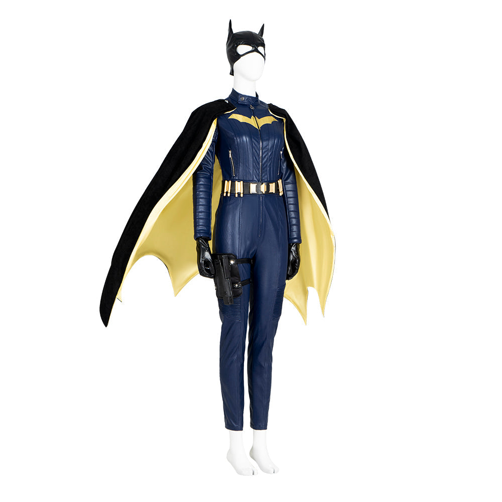 2022 Halloweez Batgirl Cosplay Costume - Barbara Gordon's Iconic Blue Jumpsuit with Cape for Heroic Roleplay - Halloweez