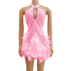 DJ Stage Costume Pink Sparkling Performance Outfit for Nightclub DJs, GOGO Dancers, and Stage Performers - Halloweez