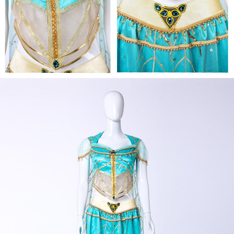 2019 Live Action Aladdin Princess Jasmine Cosplay Costume Ready To Ship - Halloweez