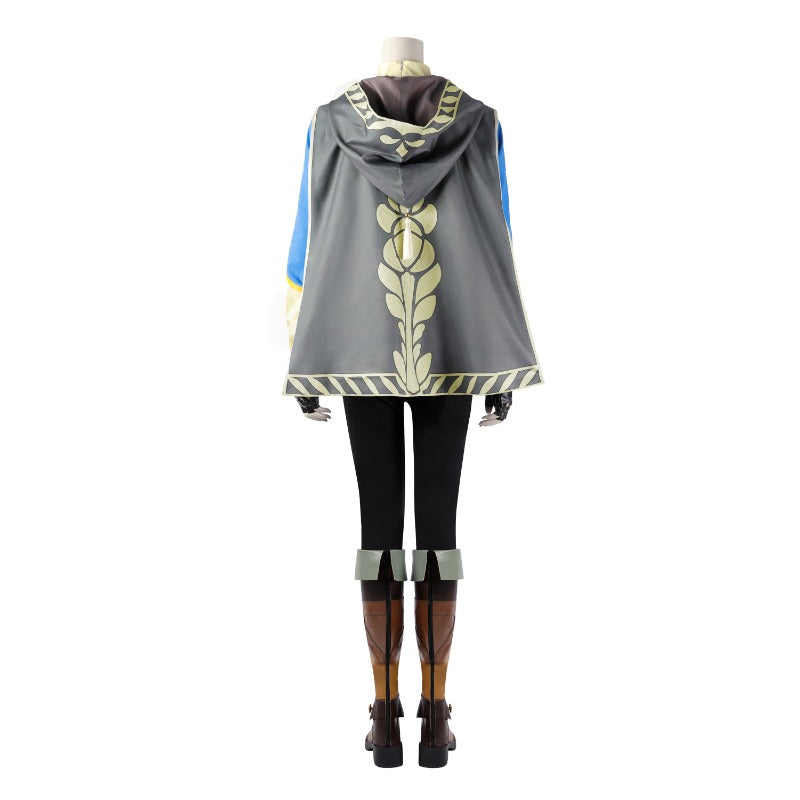 Costume de cosplay bleu de la princesse Zelda d'Halloween - Tenue inspirée de Breath of the Wild pour Halloween et événements spéciaux