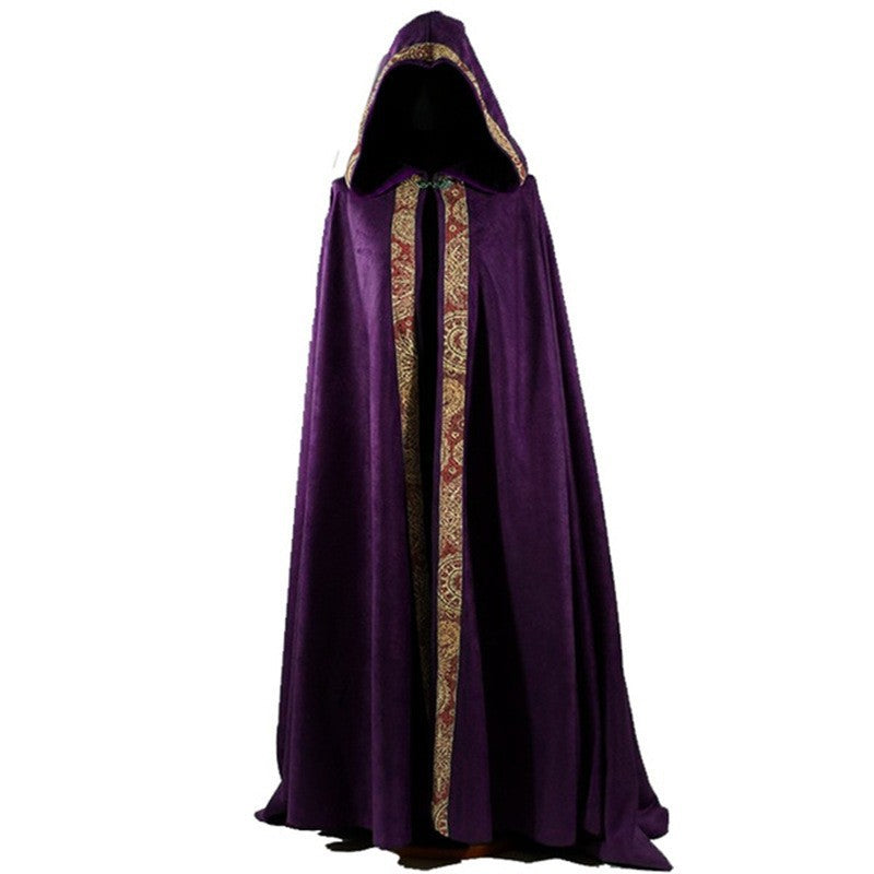 Medieval Church Clergy Loose Cloak Cape Gold Trim 5 Colors Long Cloak Ready Stock - Halloweez
