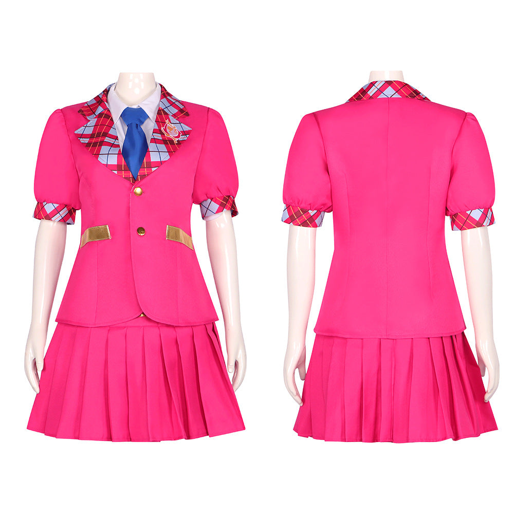 Princess Charm School Sophia, Haley School Uniform Cosplay Red Dress - Anime Cosplay Costume