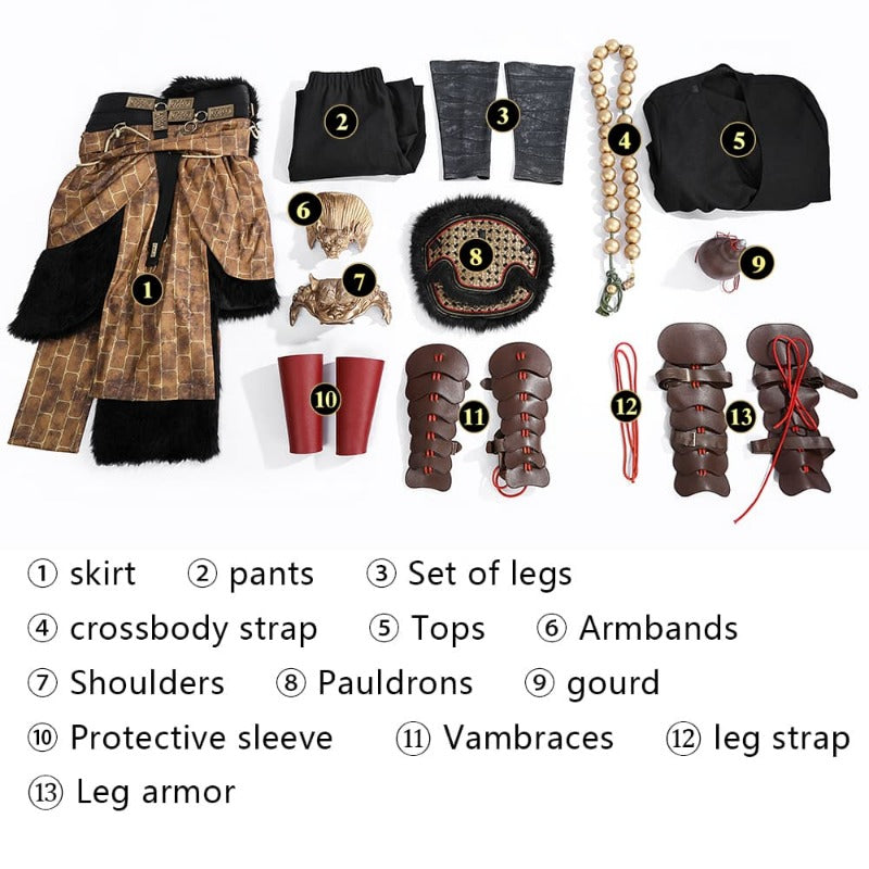 Halloweez Black Myth Wukong Erlang Shen Cosplay Costume Yaoguai King Full Set for Adults