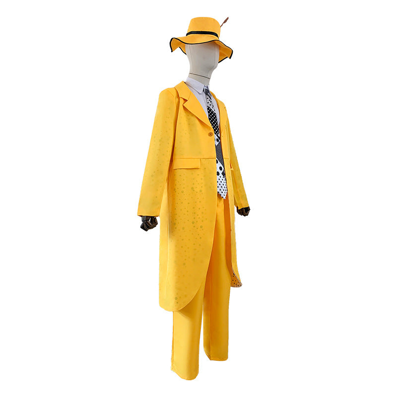 The Mask Jim Carrey Cosplay Costume Green Suit Halloween Outfit