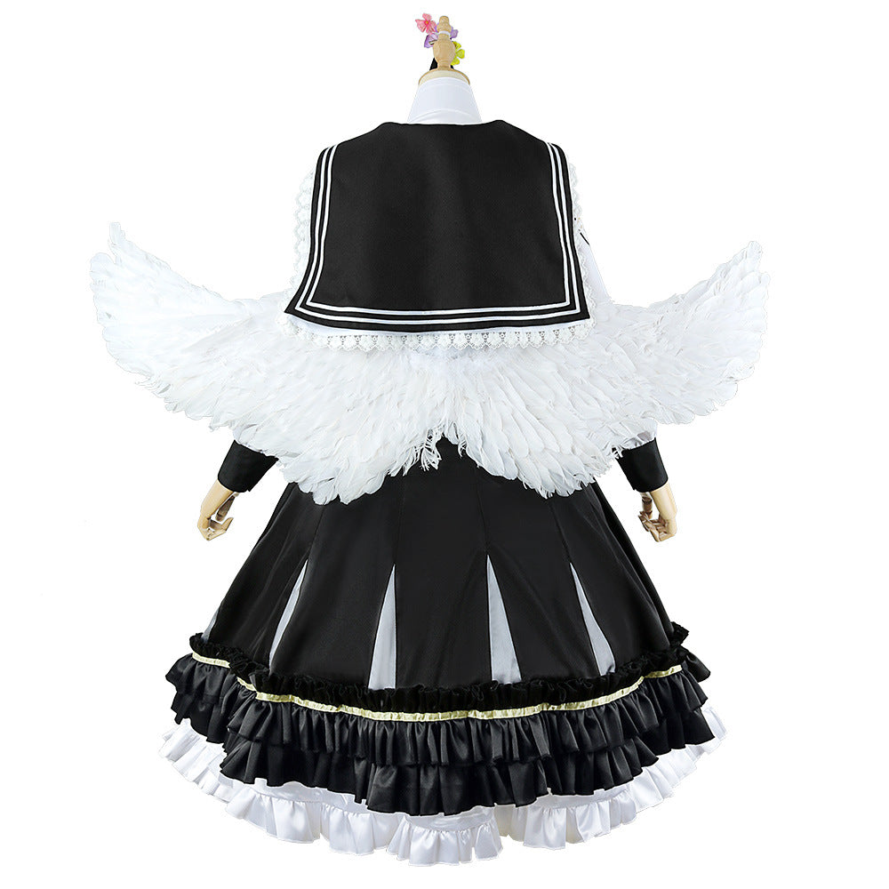 Blue Archive Ako Anime Cosplay Schoolgirl Black High Waist Slimming Youthful Dress - Halloweez