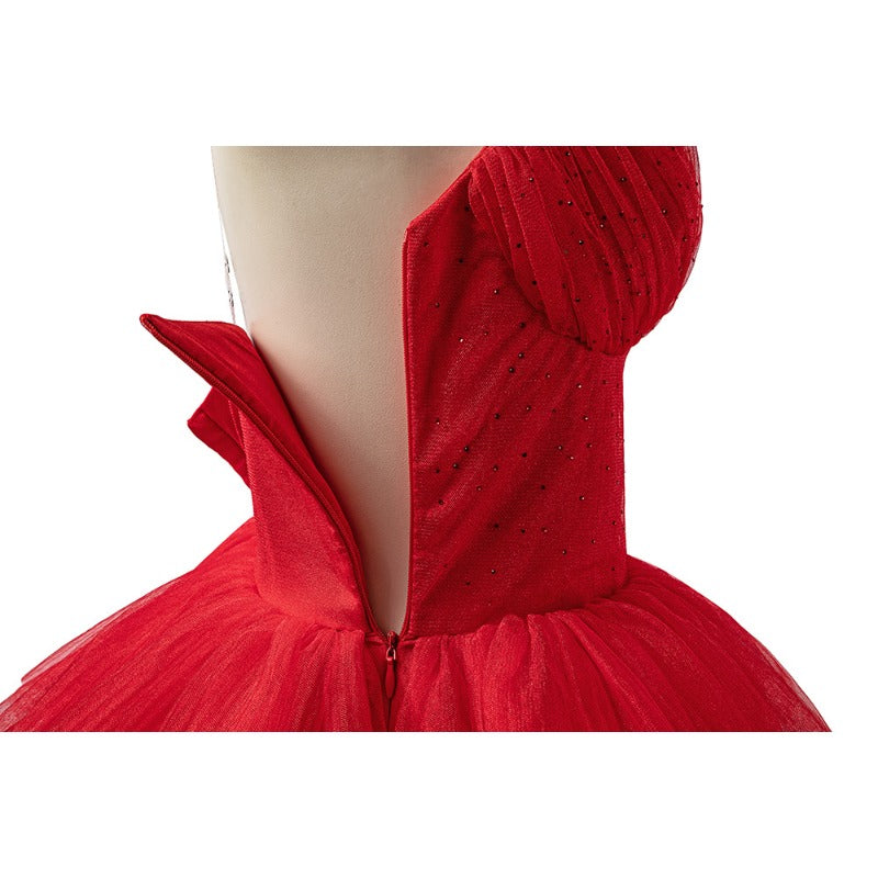 Halloweez Harley Quinn Red Dress Cosplay Costume Full Set for Halloween