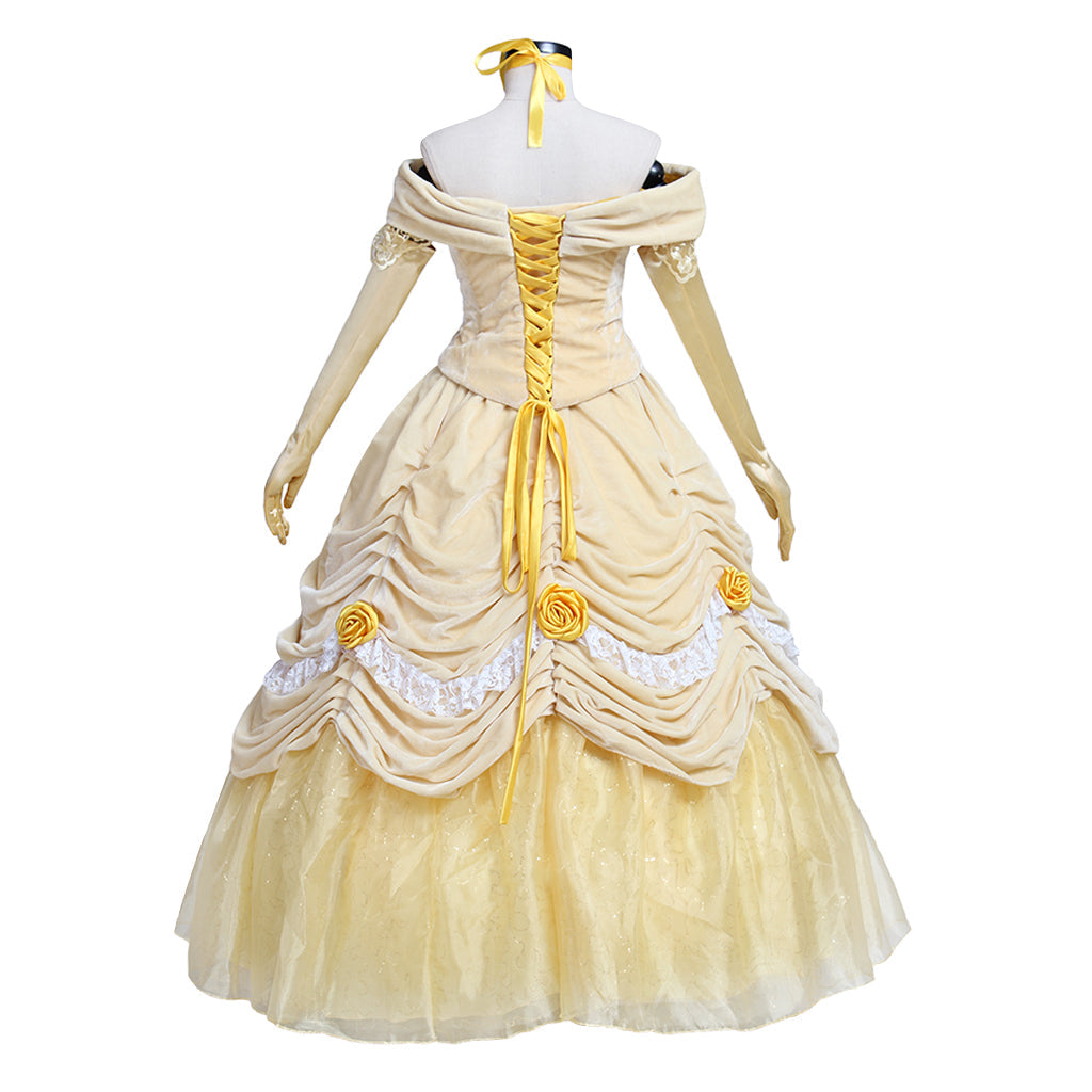 Costume de cosplay Belle pour Halloween | Robe de princesse Disney enchanteresse pour Halloween et cosplay