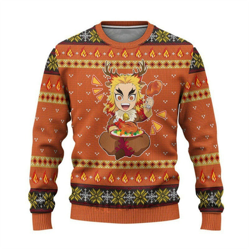 New Demon Slayer 3D Print Casual Loose Fit Christmas Sweatshirt - Halloweez