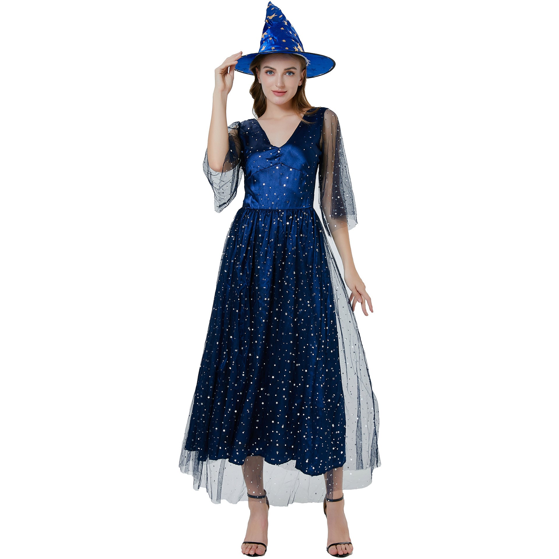 Halloween Witch Queen Costume - Elegant Witch Dress for Women Role Play - Halloweez