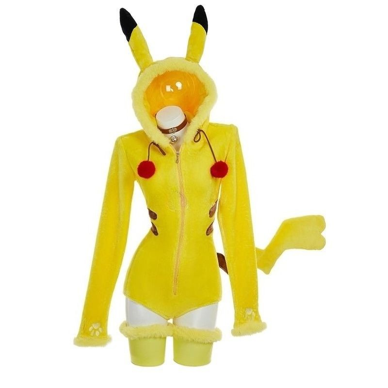 Super Cute Yellow Plush Anime Kigurumi Onesie - Soft and Adorable Animal Costume - Halloweez