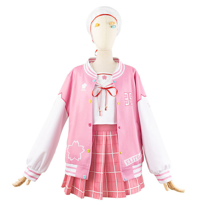 Vtuber Sakura Miko Anime Cosplay Costume School Outfit for Women - Halloweez