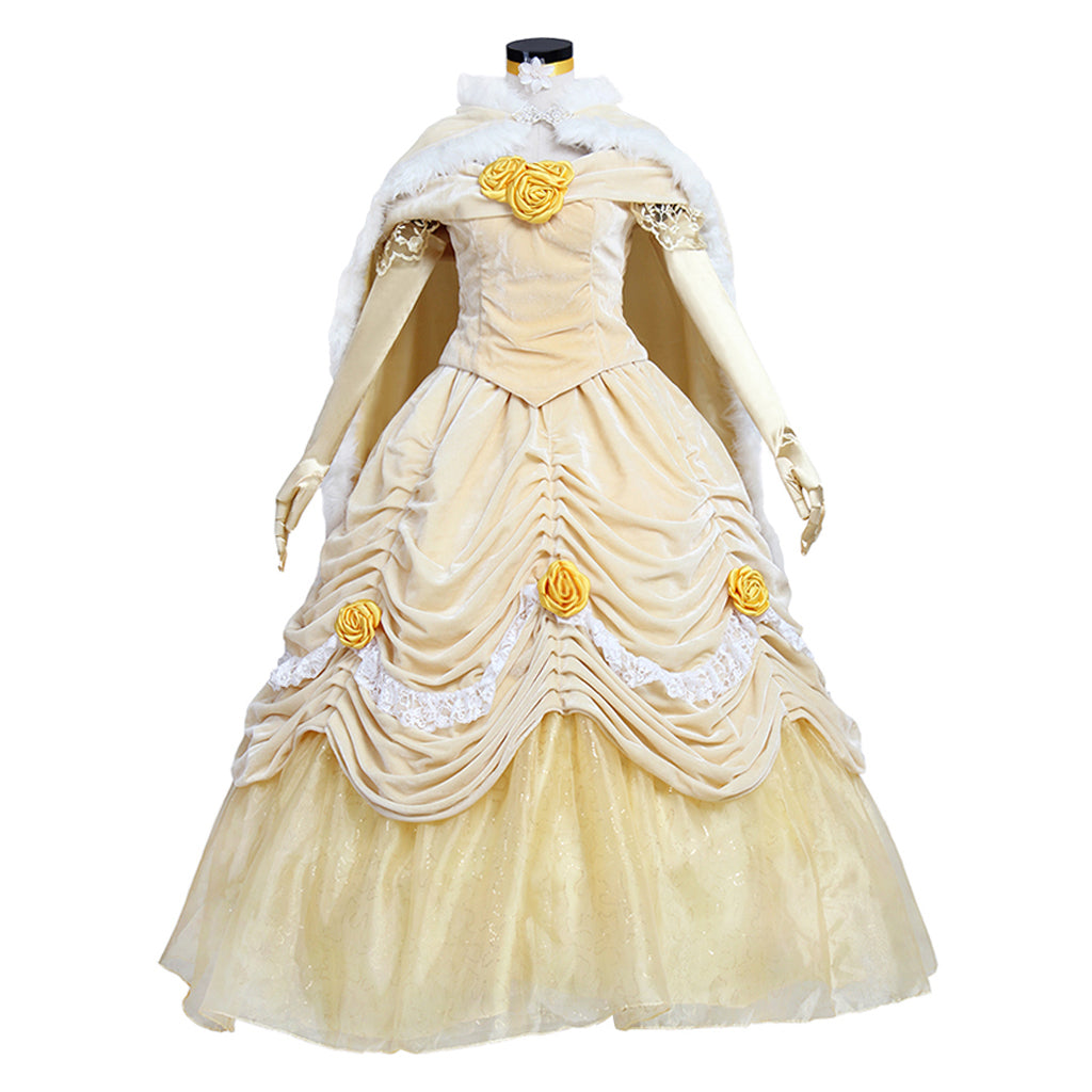 Costume de cosplay Belle pour Halloween | Robe de princesse Disney enchanteresse pour Halloween et cosplay