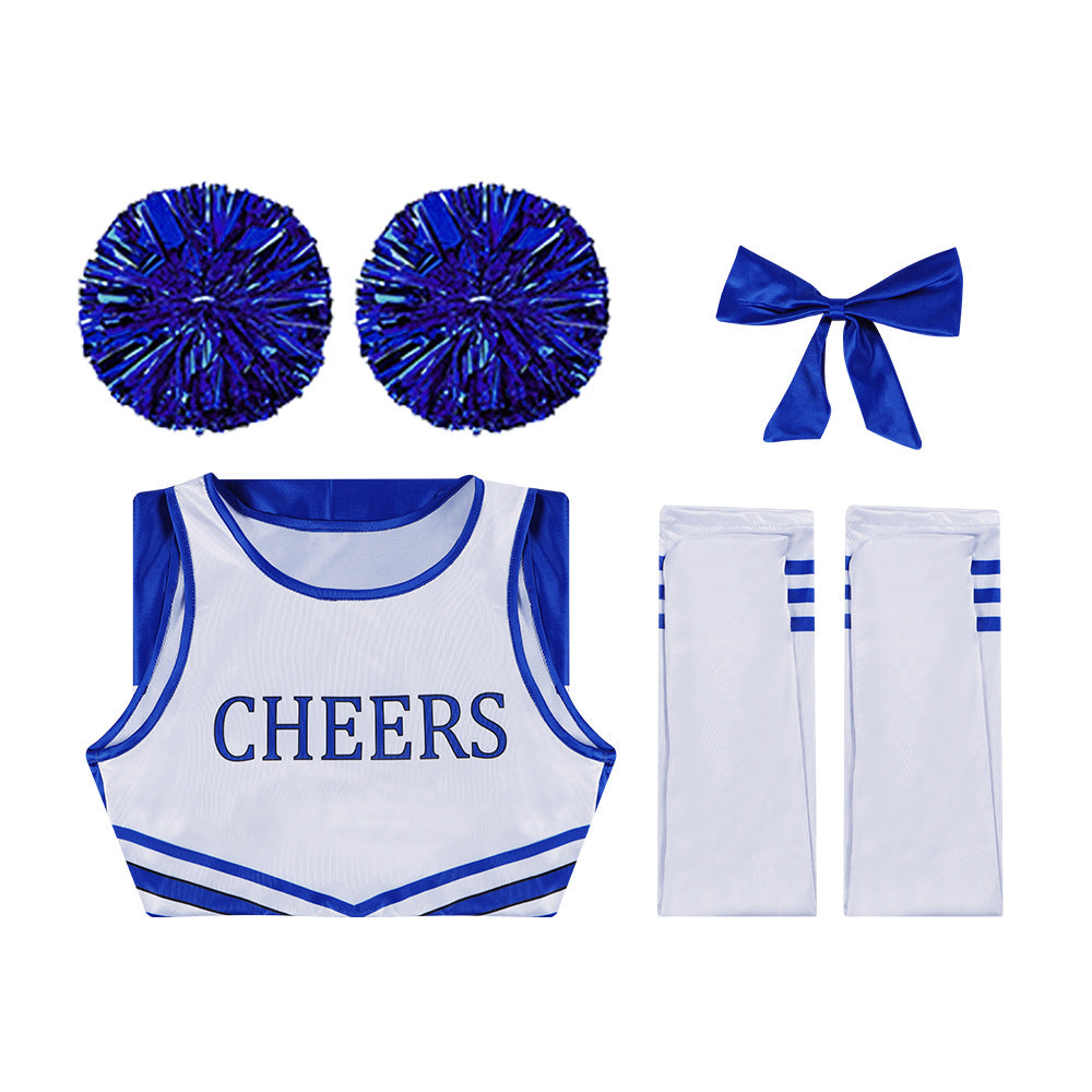 Football Cheerleader Dance Performance Dress with Socks - Sports Cheerleading Stage Costume - Halloweez