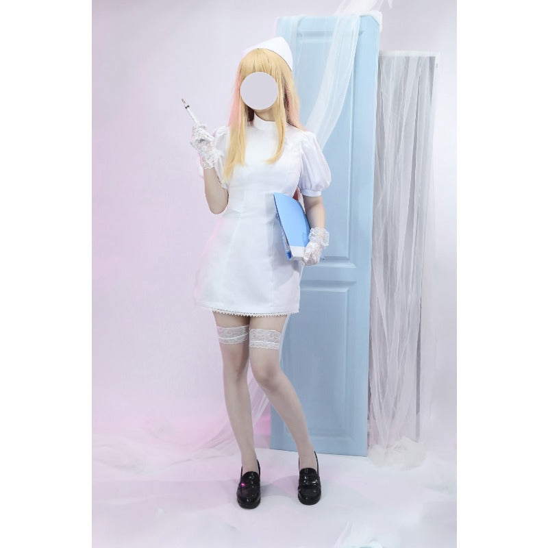 Halloweez Anime Cosplay - Marin Kitagawa White Nurse Cosplay Costume