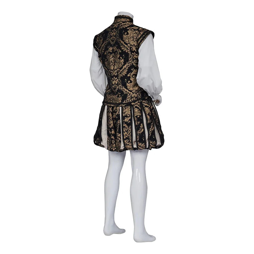 15th Century Renaissance Tudor Prince Costume - Luxurious Embroidered Vest & Pants Full Set - Coscosmos