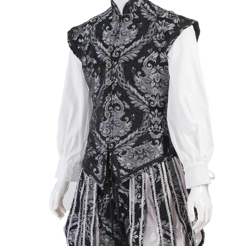 15th Century Renaissance Tudor Prince Costume - Luxurious Embroidered Vest & Pants Full Set - Coscosmos