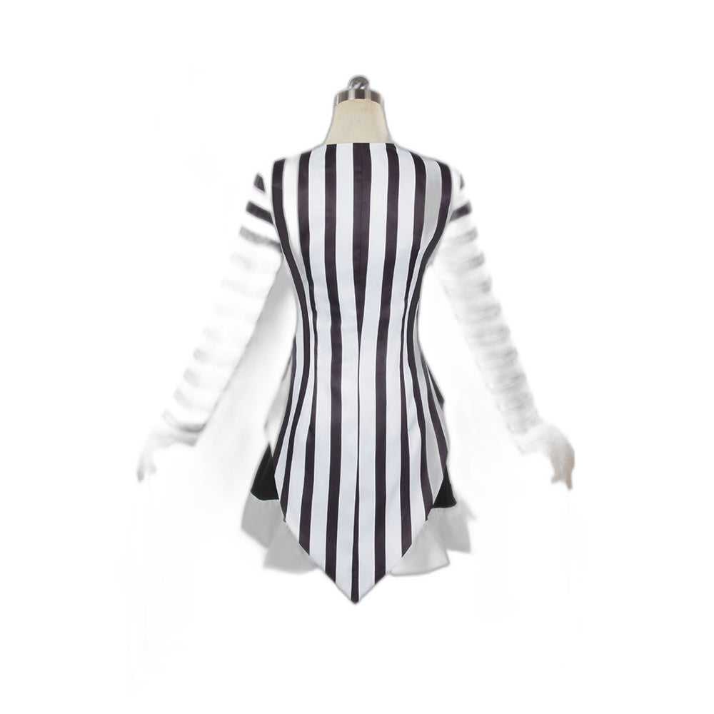 Beetlejuice Cosplay Costume Michael Keaton Black and White Stripe Halloween Outfit - Halloweez