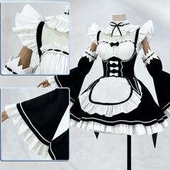 Re:Zero Rem Maid Dress Cosplay Costume Custom For Halloween Comic‑Con