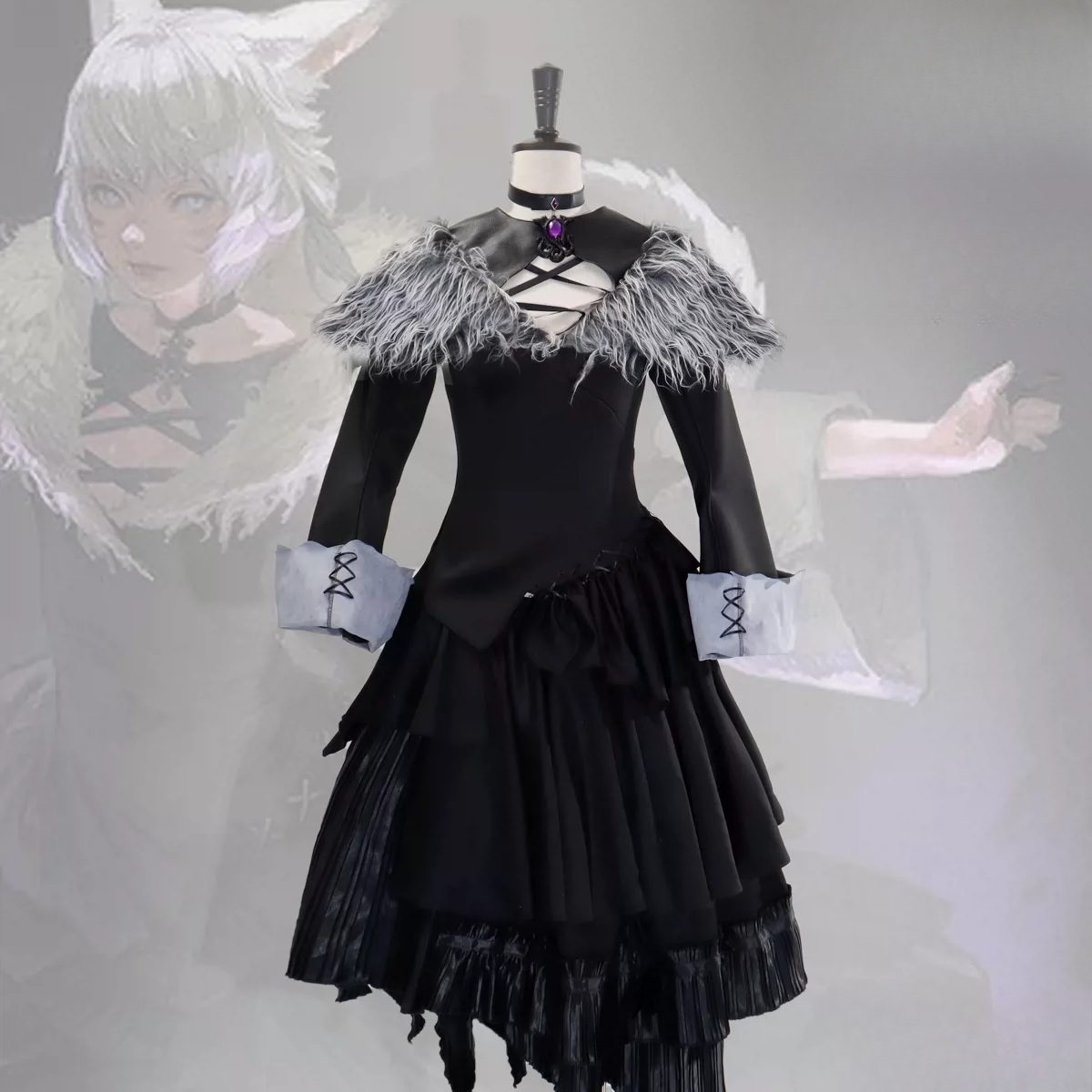 Y'shtola Shadow Witch Cosplay Costume Final Fantasy XIV, Custom Outfit for Halloween & Comic Con