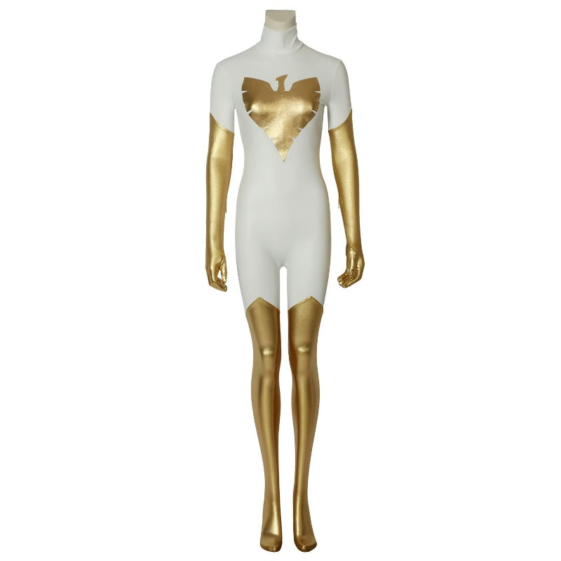 Halloweez X-Men Phoenix Pearl White Spandex Cosplay Costume for Movie Enthusiasts