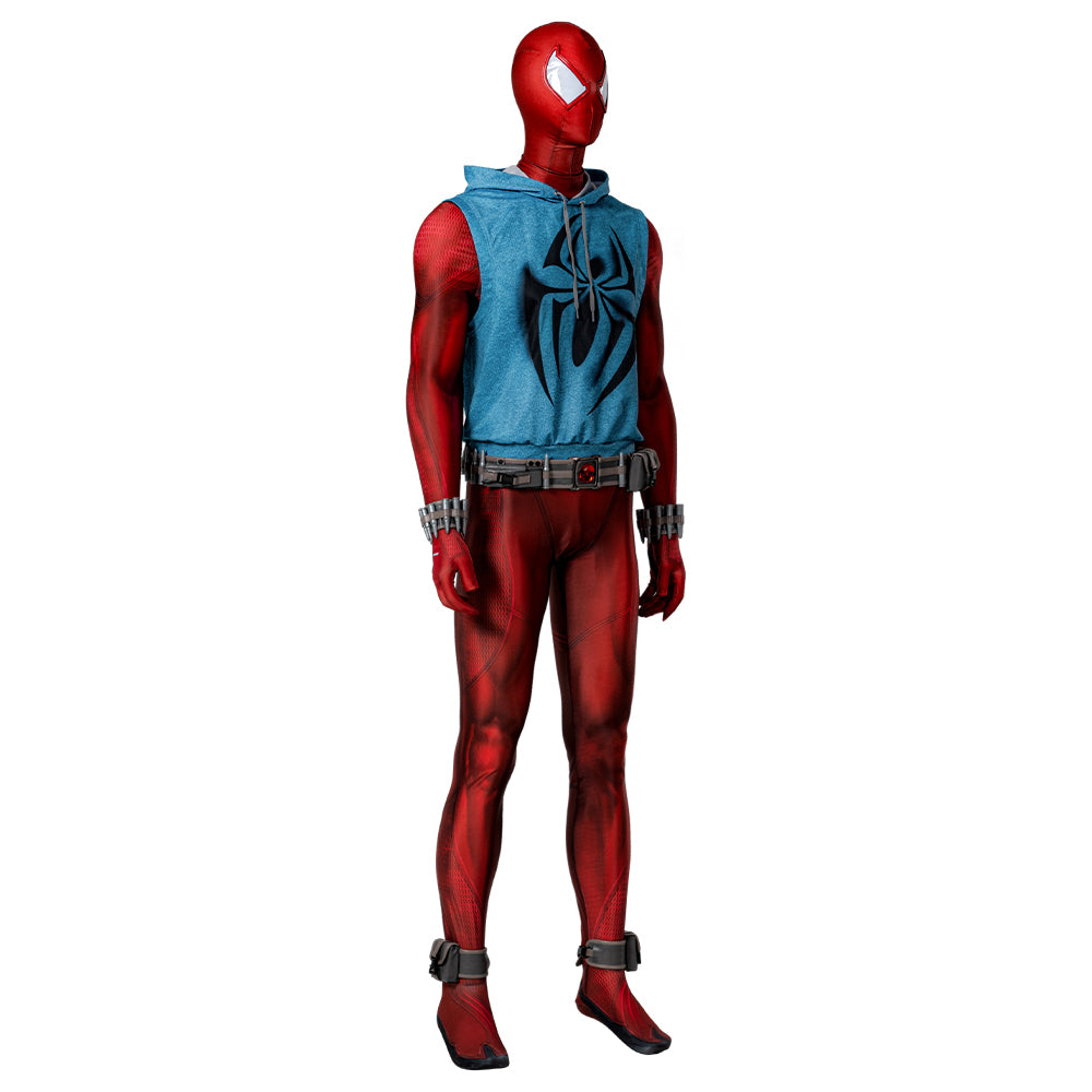 Halloweez Scarlet Spider Cosplay Costume - Authentic Spider-Man: Across the Spider-Verse Outfit