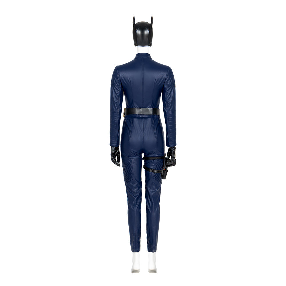 2022 Halloweez Batgirl Cosplay Costume - Barbara Gordon's Iconic Blue Jumpsuit with Cape for Heroic Roleplay