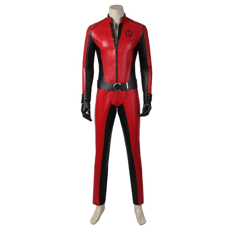 Embrace Your Inner Hero with The Umbrella Academy Ben Cosplay Costume - Red Leather Suit for Halloween