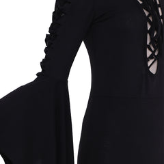 Wednesday Addams Black Dress Cosplay Costume from The Addams Family - Halloweez