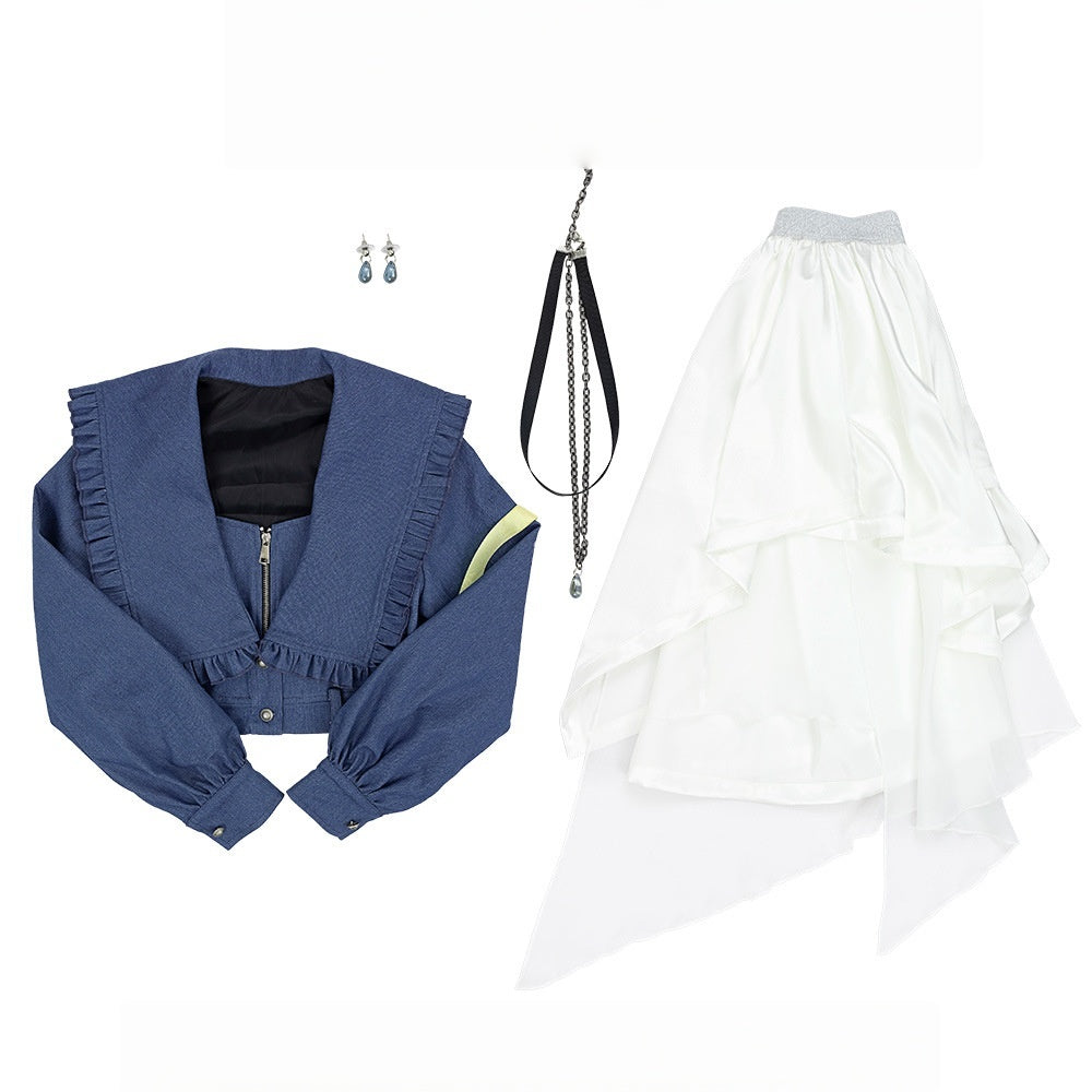 BanG Dream! mygo!!! Chihaya Anon Cosplay Costume Anime Denim Dress Set - Halloweez