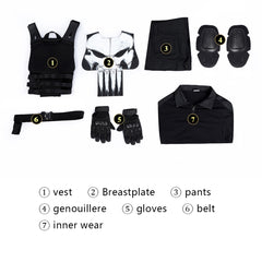 The Punisher: Last Shot Cosplay Costume Classic Superhero Role Play Outfit Full Set - Halloweez