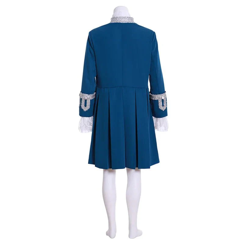 18th - Century British Prince Blue Court Suit - Victorian Colonial Aristocrat Renaissance Costume | Coscomos - Coscosmos