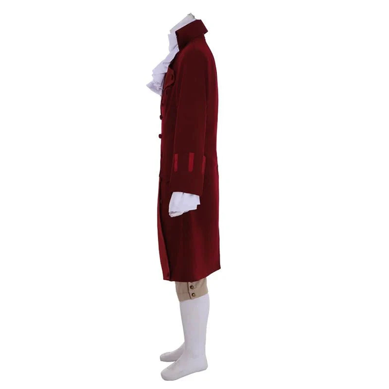 18th Century British Red Suit - Men’s Victorian Rococo Cosplay Costume | Colonial Marquis Outfit - Coscosmos