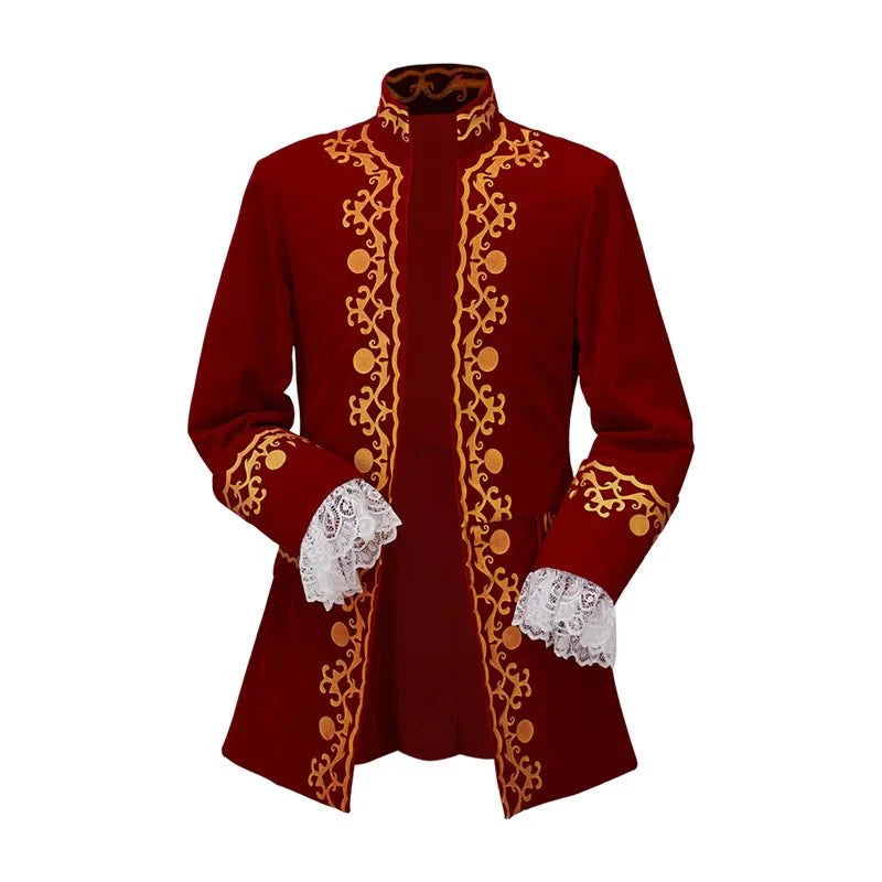 18th Century Colonial Military Uniform Tailcoat Medieval Victorian Mens Regency Clothing - Coscosmos