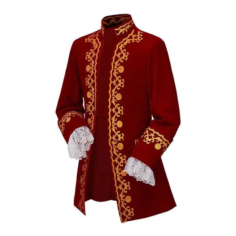 18th Century Colonial Military Uniform Tailcoat Medieval Victorian Mens Regency Clothing - Coscosmos