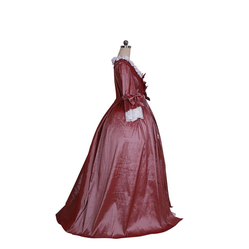 18th Century Marie Antoinette Rococo Dress - Chameleon Hues with Bold Bows - Coscosmos