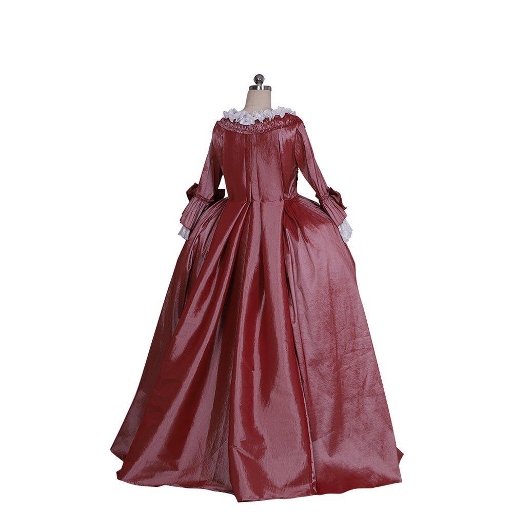 18th Century Marie Antoinette Rococo Dress - Chameleon Hues with Bold Bows - Coscosmos