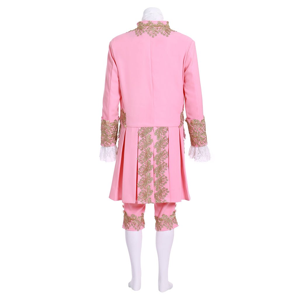 18th Century Men’s Colonial Rococo Suit - Pink Regency Court Outfit - Coscosmos