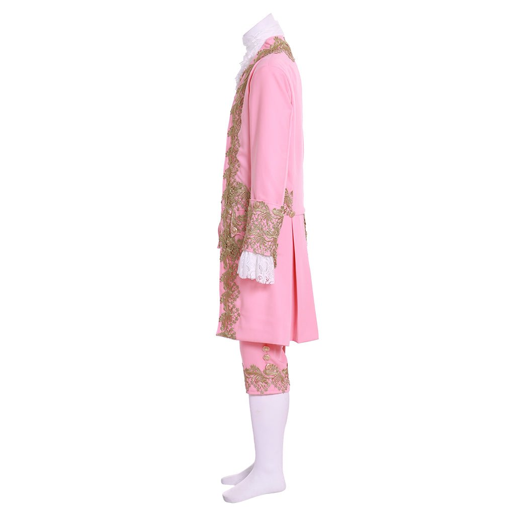 18th Century Men’s Colonial Rococo Suit - Pink Regency Court Outfit - Coscosmos