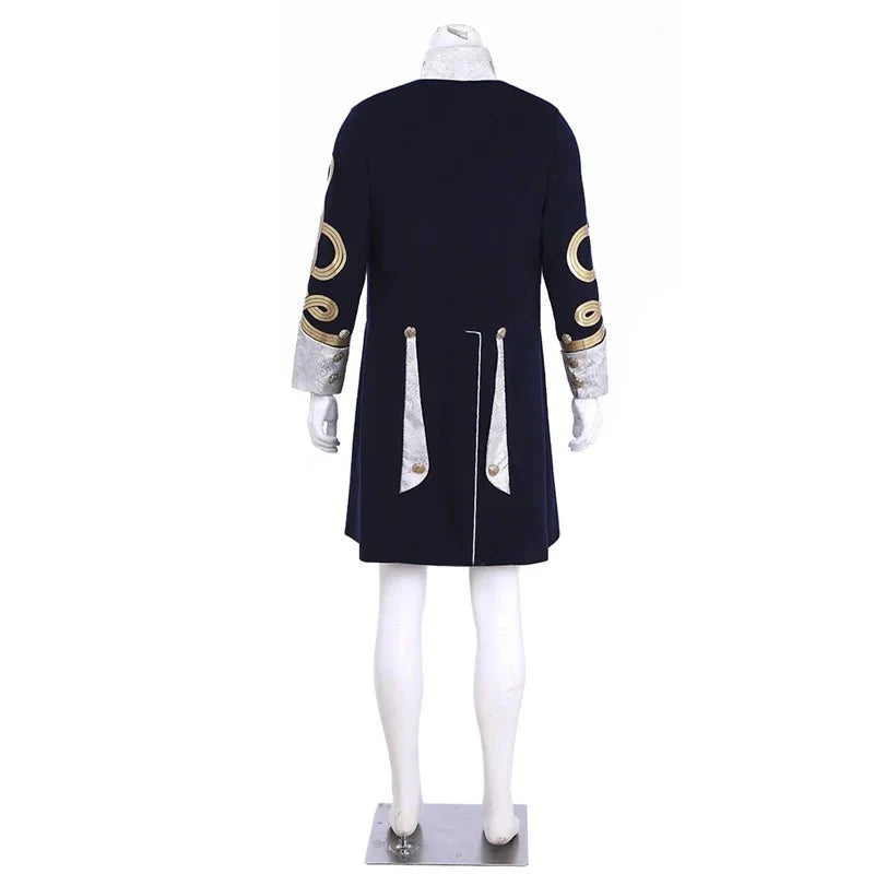 18th Century Men’s Embroidered Retro Jacket - Long Slim Collar Cosplay Coat | Coscosmos Medieval Series - Coscosmos