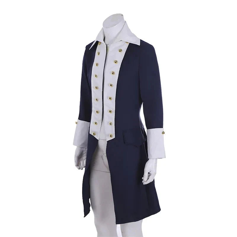 18th Century Men’s Royal Jacket Costume - Regency Blue Uniform Cosplay Coat | Medieval Tudor Outfit by Coscomos - Coscosmos